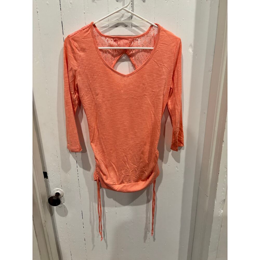 No Boundaries Heather Orange 3/4 Sleeve Top size Medium 7-9